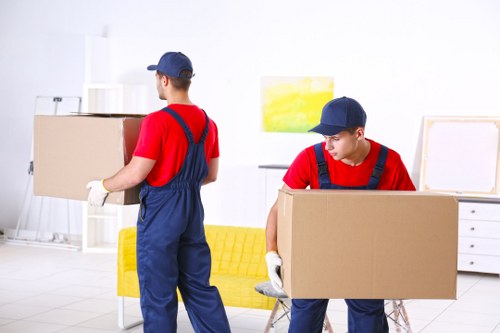 Moving van loading boxes and furniture for a man and van service