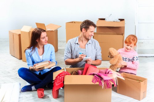 Careful loading of household furniture for a local move