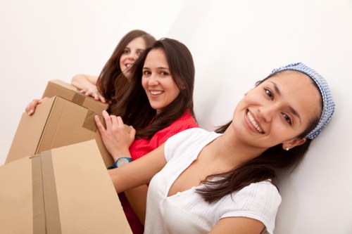 Packed boxes and furniture ready for removals in Welling