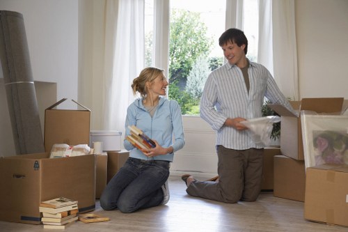 Office relocation team handling furniture and equipment