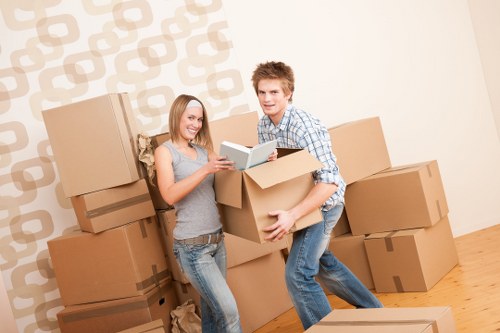 Careful loading of wardrobes and tables during a Welling removal