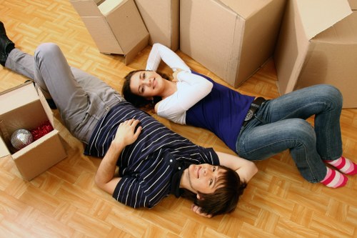 Office furniture and workspace setup during a Welling business relocation